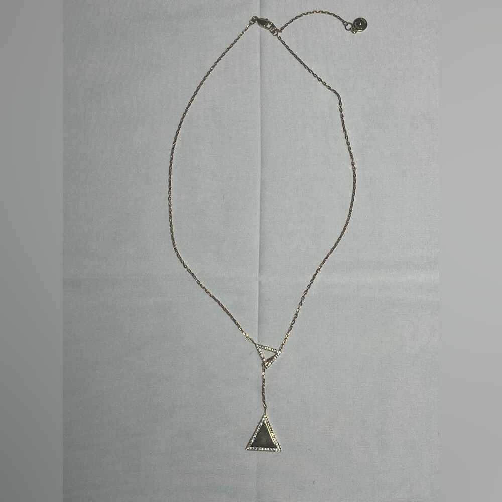 Michael Kors Elegant Gold Triangle Sliding Pendant Necklace
